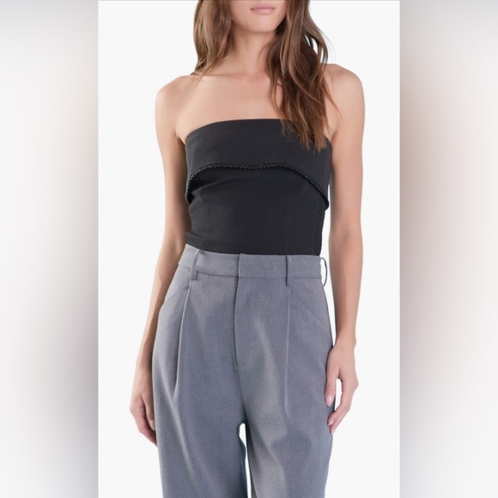 NWT Endless Rose Pearl Top Black Size Small